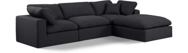 Comfy 119" Linen Textured Fabric Upholstered 4pc. Modular Sectional