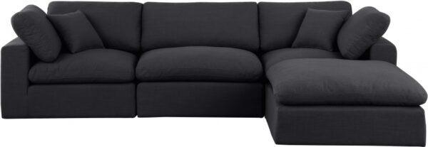 Comfy 119" Linen Textured Fabric Upholstered 4pc. Modular Sectional