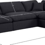 Comfy 119" Linen Textured Fabric Upholstered 4pc. Modular Sectional