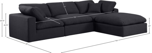 Comfy 119" Linen Textured Fabric Upholstered 4pc. Modular Sectional