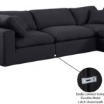 Comfy 119" Linen Textured Fabric Upholstered 4pc. Modular Sectional