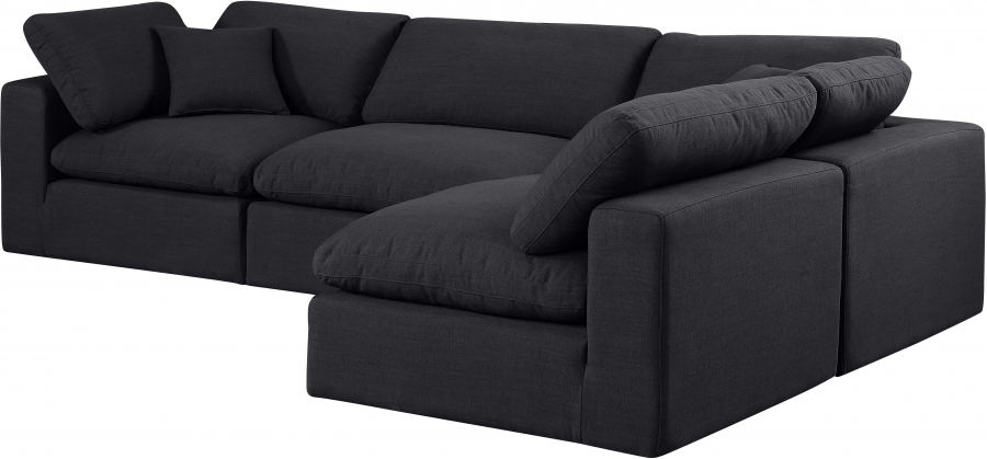 Comfy 119" Linen Textured Fabric Upholstered 4pc. Modular Sectional