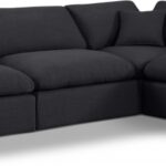Comfy 119" Linen Textured Fabric Upholstered 4pc. Modular Sectional