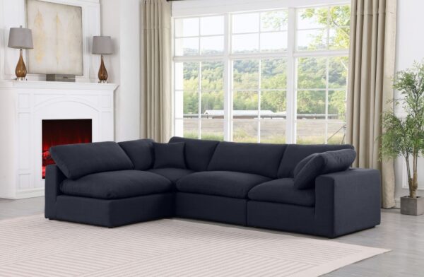 Comfy 119" Linen Textured Fabric Upholstered 4pc. Modular Sectional
