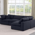 Comfy 119" Linen Textured Fabric Upholstered 4pc. Modular Sectional