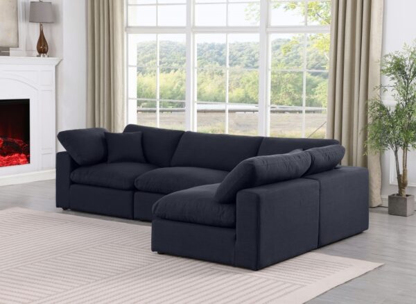 Comfy 119" Linen Textured Fabric Upholstered 4pc. Modular Sectional