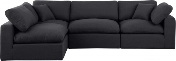 Comfy 119" Linen Textured Fabric Upholstered 4pc. Modular Sectional