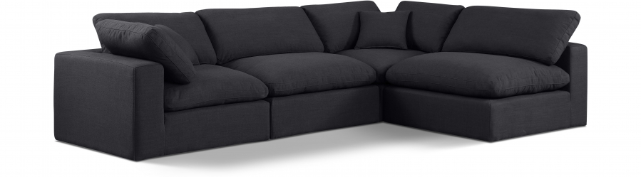 Comfy 119" Linen Textured Fabric Upholstered 4pc. Modular Sectional
