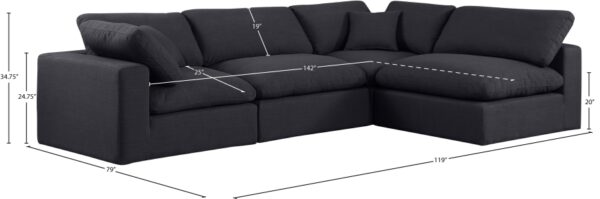 Comfy 119" Linen Textured Fabric Upholstered 4pc. Modular Sectional