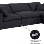 Comfy 119" Linen Textured Fabric Upholstered 4pc. Modular Sectional