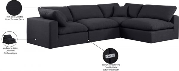 Comfy 119" Linen Textured Fabric Upholstered 4pc. Modular Sectional