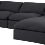 Comfy 158" Linen Textured Fabric Upholstered 5pc. Modular Sectional
