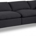 Comfy 158" Linen Textured Fabric Upholstered 5pc. Modular Sectional