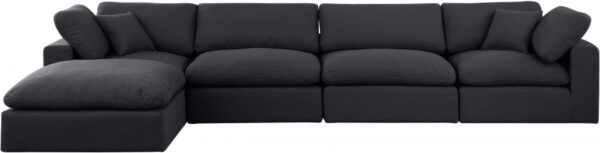 Comfy 158" Linen Textured Fabric Upholstered 5pc. Modular Sectional