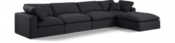Comfy 158" Linen Textured Fabric Upholstered 5pc. Modular Sectional