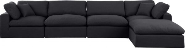 Comfy 158" Linen Textured Fabric Upholstered 5pc. Modular Sectional