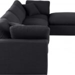 Comfy 158" Linen Textured Fabric Upholstered 5pc. Modular Sectional