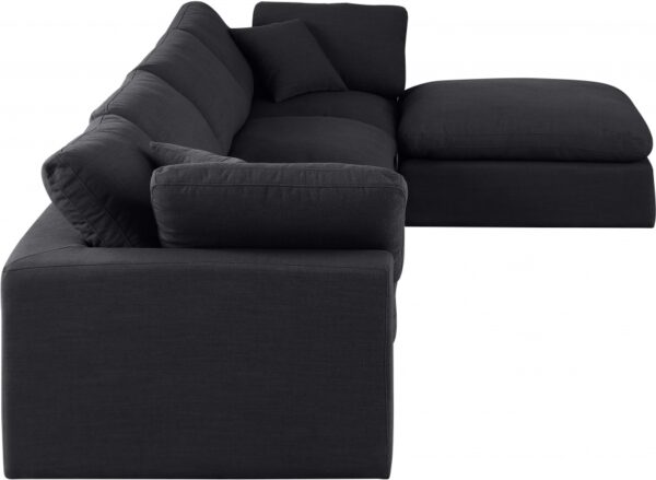 Comfy 158" Linen Textured Fabric Upholstered 5pc. Modular Sectional