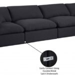 Comfy 158" Linen Textured Fabric Upholstered 5pc. Modular Sectional