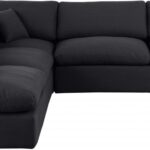 Comfy 118" Linen Textured Fabric Upholstered 5pc. Modular Sectional