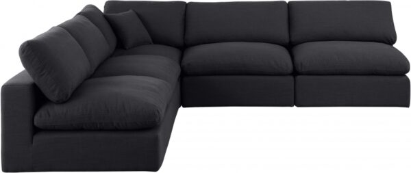 Comfy 118" Linen Textured Fabric Upholstered 5pc. Modular Sectional