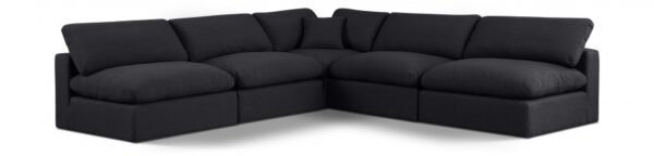 Comfy 118" Linen Textured Fabric Upholstered 5pc. Modular Sectional