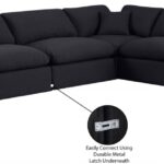 Comfy 118" Linen Textured Fabric Upholstered 5pc. Modular Sectional