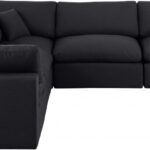 Comfy 119" Linen Textured Fabric Upholstered 5pc. Modular Sectional