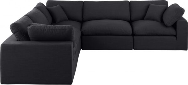 Comfy 119" Linen Textured Fabric Upholstered 5pc. Modular Sectional