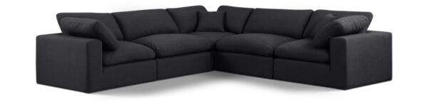Comfy 119" Linen Textured Fabric Upholstered 5pc. Modular Sectional