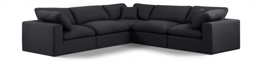 Comfy 119" Linen Textured Fabric Upholstered 5pc. Modular Sectional