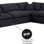 Comfy 119" Linen Textured Fabric Upholstered 5pc. Modular Sectional