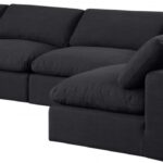 Comfy 158" Linen Textured Fabric Upholstered 5pc. Modular Sectional