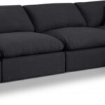 Comfy 158" Linen Textured Fabric Upholstered 5pc. Modular Sectional