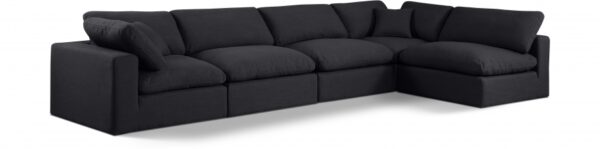 Comfy 158" Linen Textured Fabric Upholstered 5pc. Modular Sectional