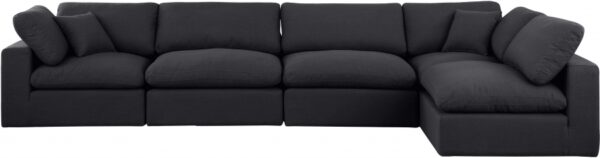 Comfy 158" Linen Textured Fabric Upholstered 5pc. Modular Sectional