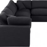 Comfy 158" Linen Textured Fabric Upholstered 5pc. Modular Sectional