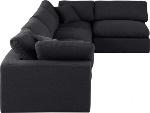 Comfy 158" Linen Textured Fabric Upholstered 5pc. Modular Sectional