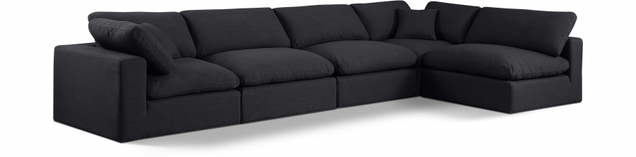 Comfy 158" Linen Textured Fabric Upholstered 5pc. Modular Sectional