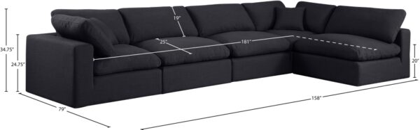 Comfy 158" Linen Textured Fabric Upholstered 5pc. Modular Sectional