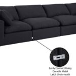 Comfy 158" Linen Textured Fabric Upholstered 5pc. Modular Sectional
