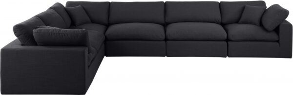 Comfy 158" Linen Textured Fabric Upholstered 6pc. Modular Sectional