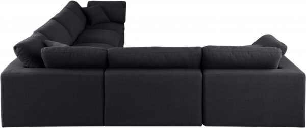 Comfy 158" Linen Textured Fabric Upholstered 6pc. Modular Sectional
