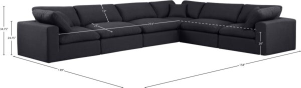 Comfy 158" Linen Textured Fabric Upholstered 6pc. Modular Sectional