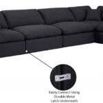 Comfy 158" Linen Textured Fabric Upholstered 6pc. Modular Sectional