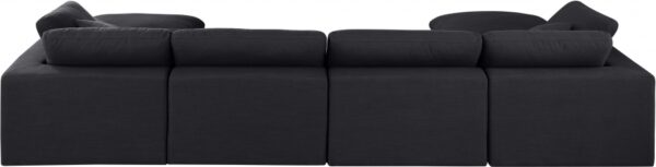 Comfy 158" Linen Textured Fabric Upholstered 6pc. Modular Sectional
