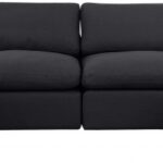 Comfy 158" Linen Textured Fabric Upholstered 6pc. Modular Sectional