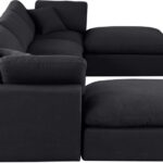 Comfy 158" Linen Textured Fabric Upholstered 6pc. Modular Sectional