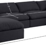 Comfy 158" Linen Textured Fabric Upholstered 6pc. Modular Sectional