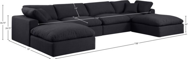Comfy 158" Linen Textured Fabric Upholstered 6pc. Modular Sectional